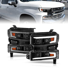 Cargar imagen en el visor de la galería, ANZO 19-22 Chevrolet Silverado 1500 LED Proj HL w/Lgt Bar SwBk Seq. Blk w/In. Light - Passenger Side