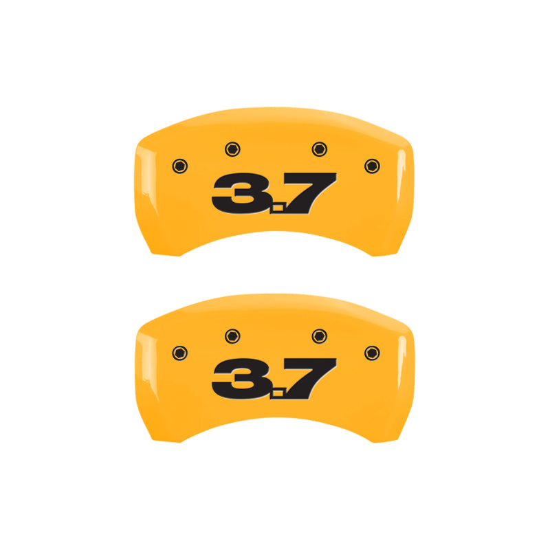 MGP Black Caliper Covers Engraved Mustang 5.0 Front/Rear Set — Fits 2010-2014 Ford Mustang