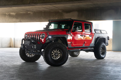DV8 Offroad Slim Steel Fender Flares w/ LED Turn Signals — Fits 2020-2025 Jeep Gladiator JT