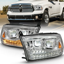 Cargar imagen en el visor de la galería, ANZO 2009-2018 Dodge Ram 1500 Led Projector Plank Style Switchback H.L Halo Chrome Amber (OE Style)