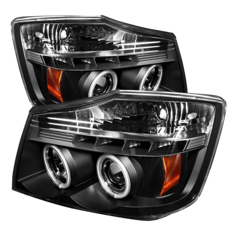 Faros delanteros de proyector Spyder Nissan Titan 04-14/Armada 04-07 CCFL Halo LED Blk PRO-YD-NTI04-CCFL-BK