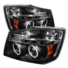 Cargar imagen en el visor de la galería, Faros delanteros de proyector Spyder Nissan Titan 04-14/Armada 04-07 CCFL Halo LED Blk PRO-YD-NTI04-CCFL-BK