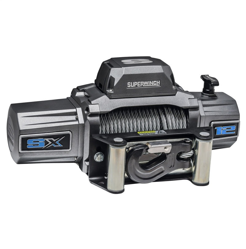 Cabrestante Superwinch SX 12000 de 12 000 libras, 12 V CC, 3/8 in x 85 ft, cable de acero, grafito