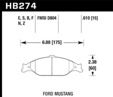 Cargar imagen en el visor de la galería, Hawk 99-04 Ford Mustang Base/GT HPS Street Front Brake Pads