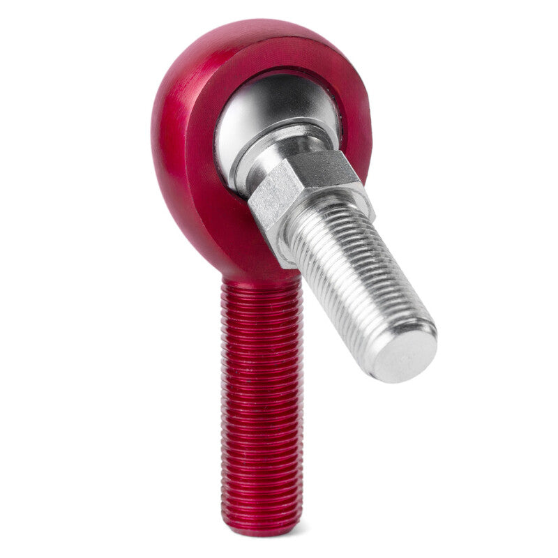 QA1 A Series Endura Rod End - Male/Left Hand - .5in Bore x 1/2-20 w/Stud - Red Aluminum