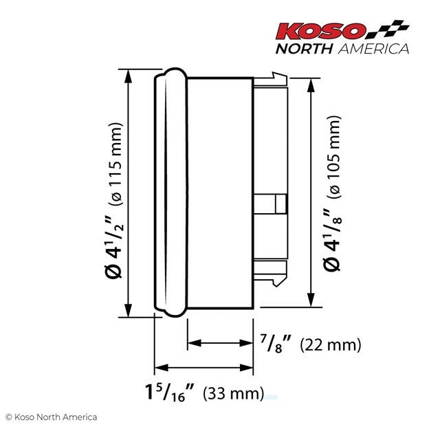 Koso HD-05 4.5" Guage Chrome BEZEL, Canbus Models (BA072000)