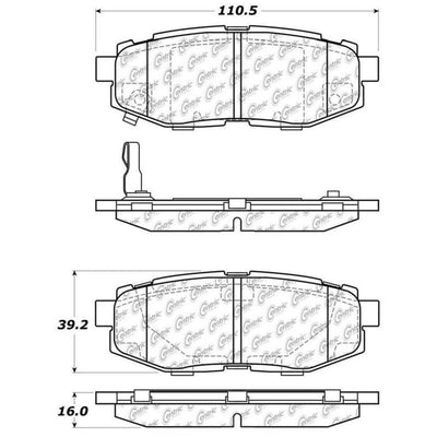 StopTech Street Touring Rear Brake Pads — Fits 06-13 Subaru Legacy, Outback, BRZ, FR-S, B9 Tribeca