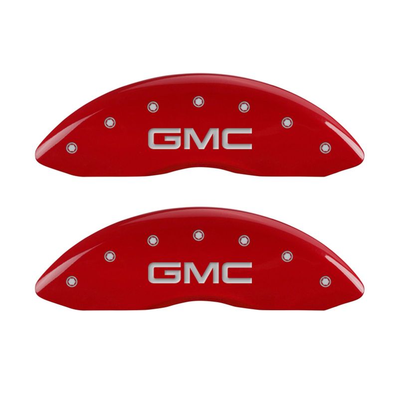 MGP Red Caliper Covers Engraved "GMC" Front & Rear for GMC Yukon (2015-2020)