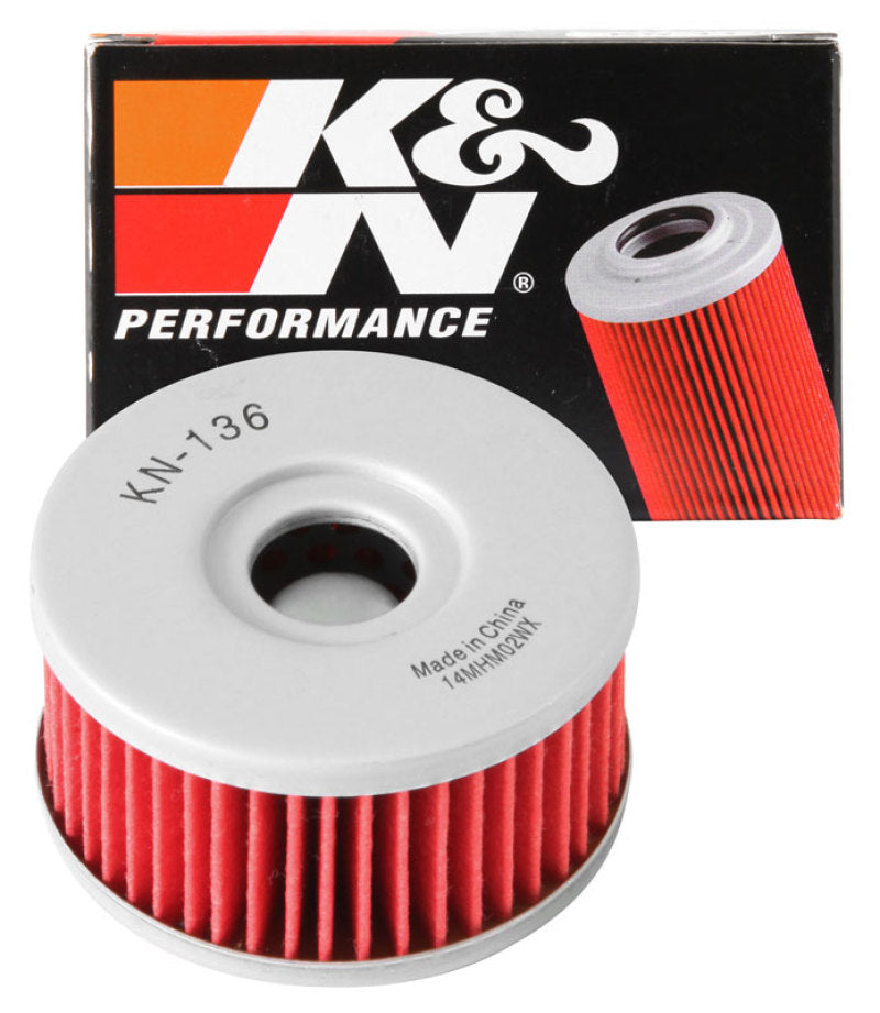 K&N Powersports Cartridge Oil Filter KN-136 — Fits Suzuki DR/GN/SP/DR-Z/GZ 250/350 & Beta Motorcycles