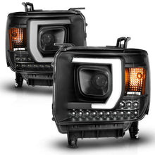 Cargar imagen en el visor de la galería, ANZO 2014-2015 Gmc Sierra 1500HD Projector Plank Style Headlight Black W/ Drl