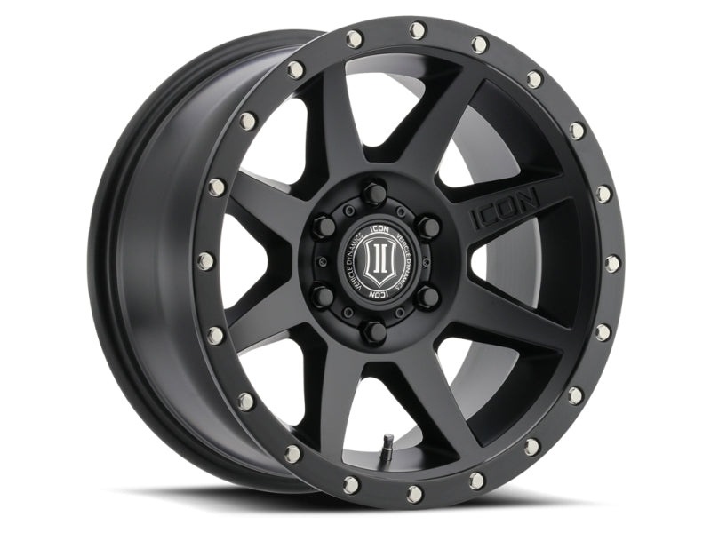 Rueda ICON Rebound 17x8.5 6x5.5 25 mm de desplazamiento 5.75 in BS 95.1 mm de diámetro interior en negro satinado