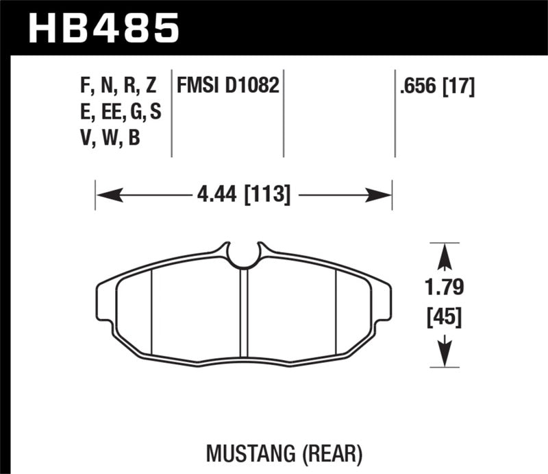 Pastillas de freno traseras de carrera Hawk 11 Ford Mustang 5.0L / 05-10 GT / 07-11 Shelby GT500 DTC-60