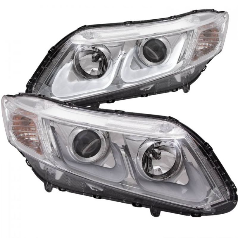 Faros delanteros con proyector ANZO 2012-2015 Honda Civic con barra en U cromada