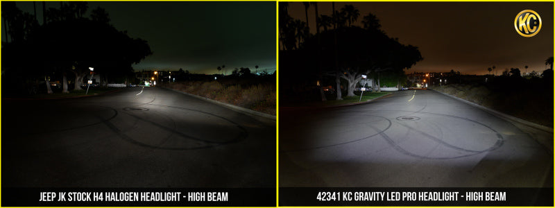 KC HiLiTES 7in. Gravity LED Pro DOT Headlights — Fits 2007-2018 Jeep JK (Pair)