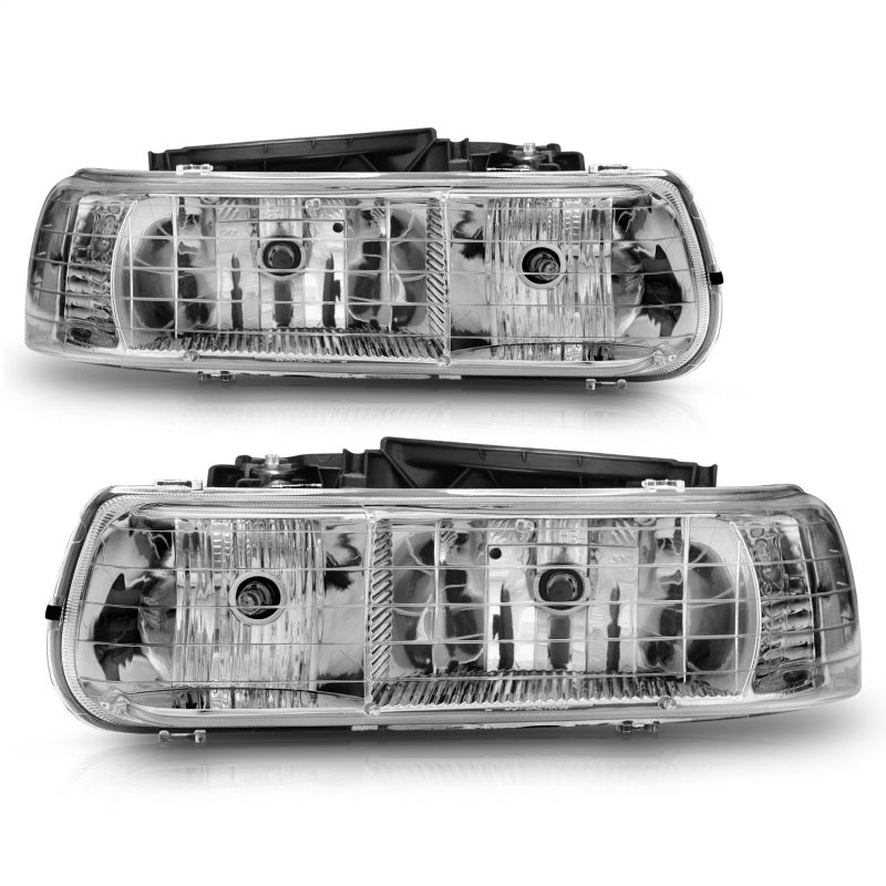 Faros delanteros de cristal cromados para Chevrolet Silverado 1500 ANZO 1999-2002