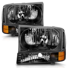 Cargar imagen en el visor de la galería, Faros delanteros de cristal ANZO 2000-2004 Ford Excursion negros