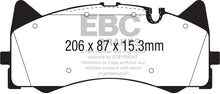 Cargar imagen en el visor de la galería, EBC 2015+ Mercedes-Benz C63 AMG (W205) 4.0L Twin Turbo Yellowstuff Front Brake Pads