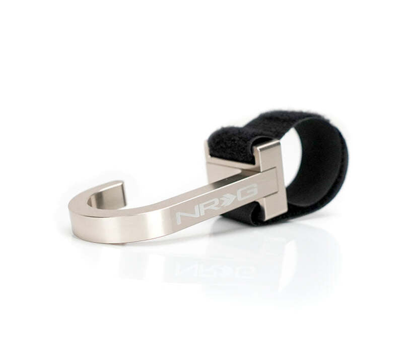 NRG Steering Wheel Hook CNC Aluminum w/ Laser Logo — Titanium Finish