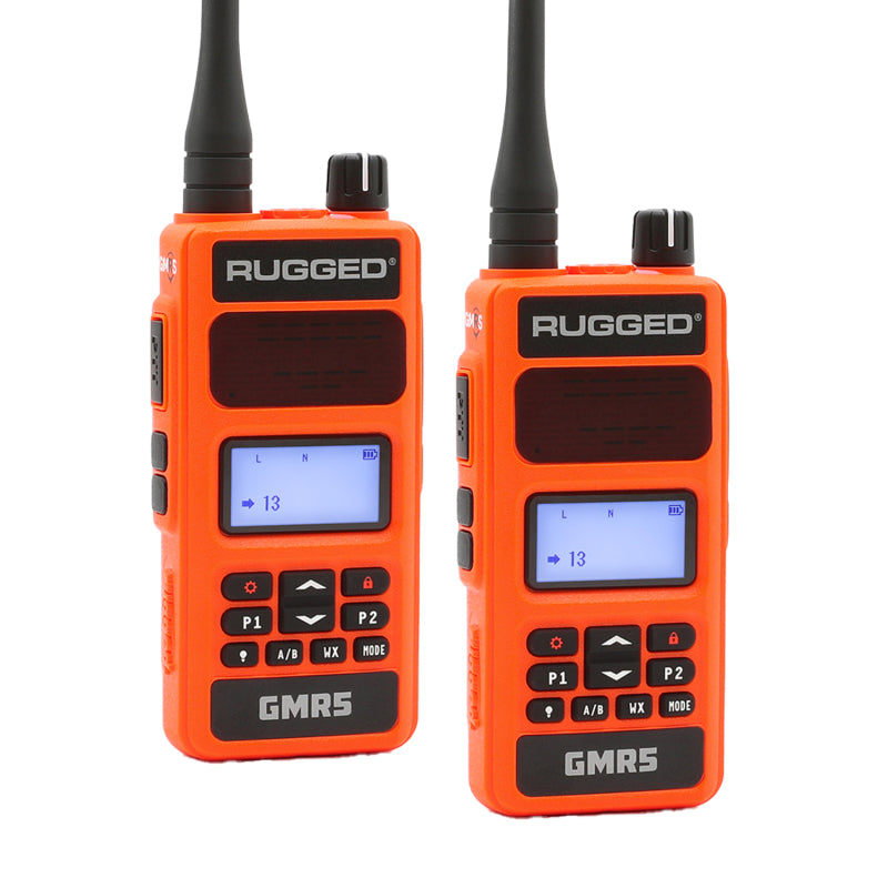 Rugged Radios 5W GMRS Handheld Radio - 2 Pack - Orange (GMR5-2-PACK-ORN)