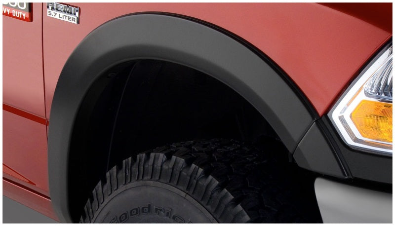 Guardabarros estilo OE de Bushwacker para Dodge Ram 2500 Fleetside 10-18, 4 piezas, caja de 76,3/98,3 pulgadas, color negro