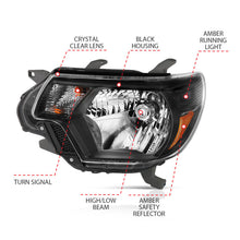 Cargar imagen en el visor de la galería, ANZO 2012-2015 Toyota Tacoma Crystal Headlights Black