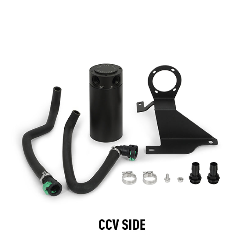 Mishimoto Black Baffled Oil Catch Can Kit — Fits 2011-2014 Ford F-150 EcoBoost 3.5L