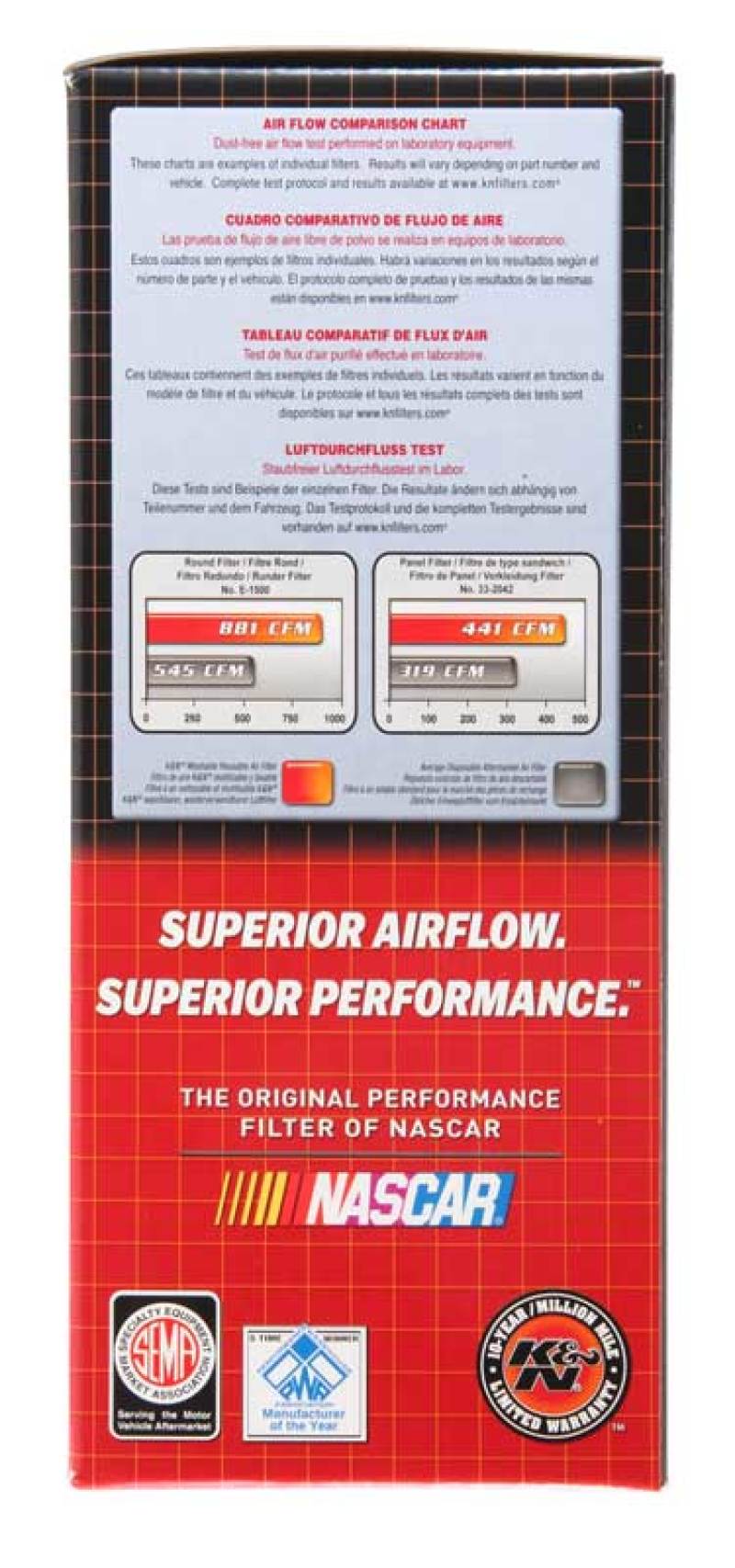 K&N Round Air Filter 7in OD x 5.188in ID x 3in H - High-Flow