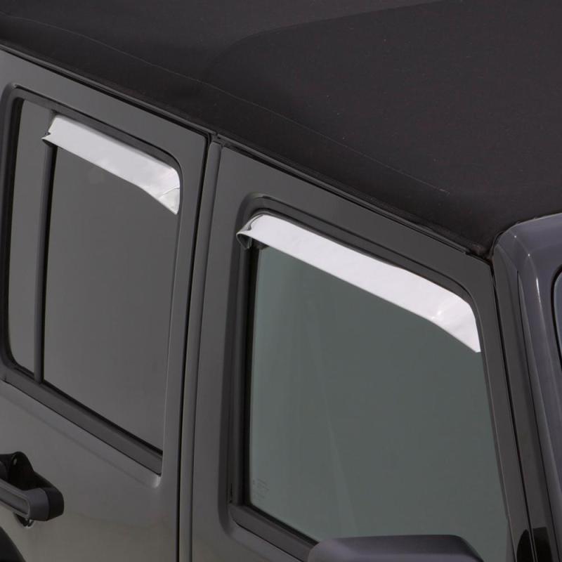 Deflectores de ventana delantera y trasera AVS 84-96 Jeep Cherokee (4 puertas) Ventshade, 4 piezas, acero inoxidable