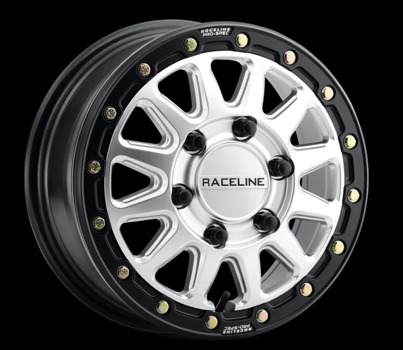 Raceline A14SB Alpha 15x7in /  BP / 25mm Offset / 68mm Bore - Hyper Silver w/Black Ring