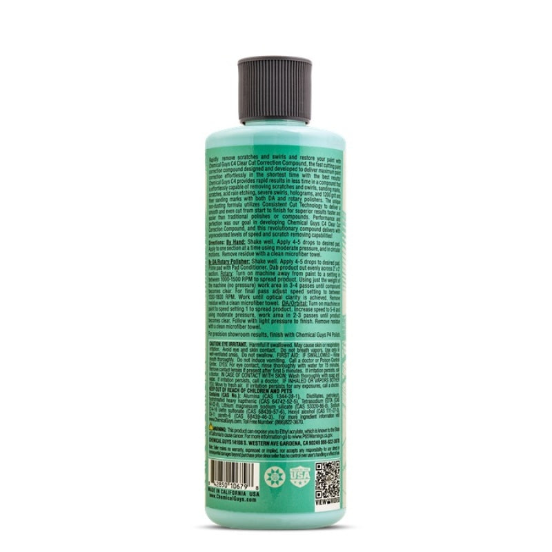 Chemical Guys C4 Clear Cut Correction Compound 16oz — Professional Paint Restoration