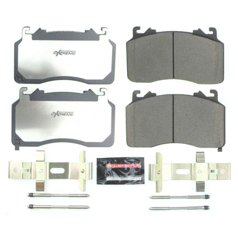 Pastillas de freno delanteras Power Stop Z26 Extreme Street para Ford Mustang 2020 con herrajes