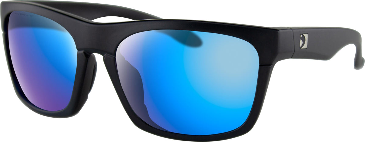 Bobster Route Sunglasses Matte Black w/PUR HD/Light Blue Revo Mirr (BROU001H)