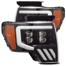 AlphaRex 09-14 Ford F150 NOVA-Series LED Prj. Headlights Alpha Blk w/Activ Light & SeqSig /SB DBL