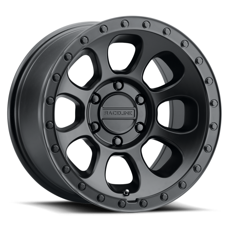 Raceline 961B Bolt 17x9in / 6x139.7 BP / -12mm Offset / 106.1mm Bore - Satin Black