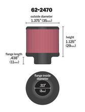 Load image into Gallery viewer, K&amp;N .315/.431 Flange 1 3/8 inch OD 1.5 inch H Clamp On Crankcase Vent Filter