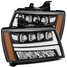 Cargar imagen en el visor de la galería, AlphaRex 07-13 Chevy Avalanche NOVA LED Proj Headlights Plank Style Matte Black w/Activ Light/DRL