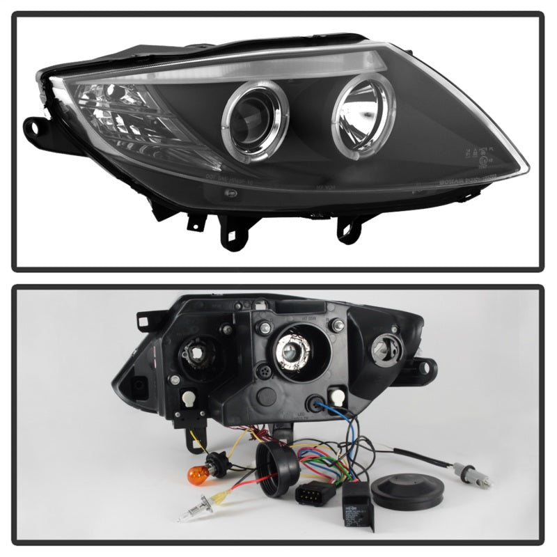 Faros delanteros de proyector Spyder BMW Z4 03-08, solo modelos Xenón/HID - Halo LED negro PRO-YD-BMWZ403-HID-BK