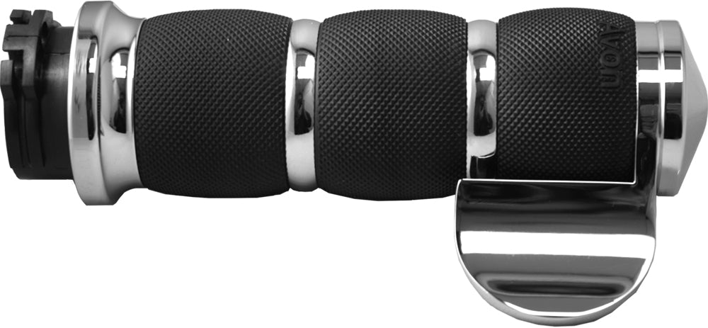 AVON AIR Cushioned Grips w/Cable Throttle Boss Chrome (AIR-90-BOSS)