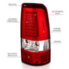 Cargar imagen en el visor de la galería, ANZO 2003-2006 Chevy Silverado 1500 LED Taillights Plank Style Chrome With Red/Clear Lens