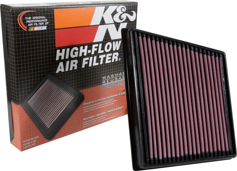 K&N 33-3074 Right Side Replacement Drop-In Air Filter — Fits 2015-2026 Jaguar F-Pace, 2017-2026 Range Rover Velar, 2015-2020 Jaguar XF