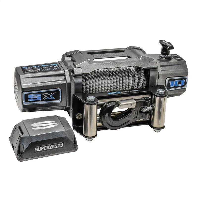 Cabrestante Superwinch SX 10000 de 10 000 libras, 12 V CC, 3/8 in x 85 pies, cable de acero