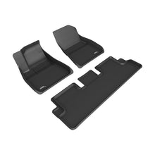 Cargar imagen en el visor de la galería, 3D MAXpider 20-22 Tesla Model 3 Kagu 1st &amp; 2nd Row Floormats - Black