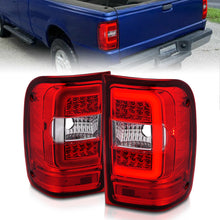 Cargar imagen en el visor de la galería, ANZO 2001-2011 Ford  Ranger LED Tail Lights w/ Light Bar Chrome Housing Red/Clear Lens