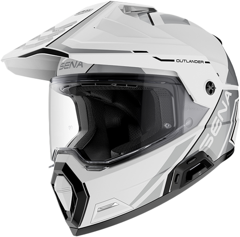 SENA Outlander Smart DS Helmet White 2X (OUTLANDER-GWXXL1)