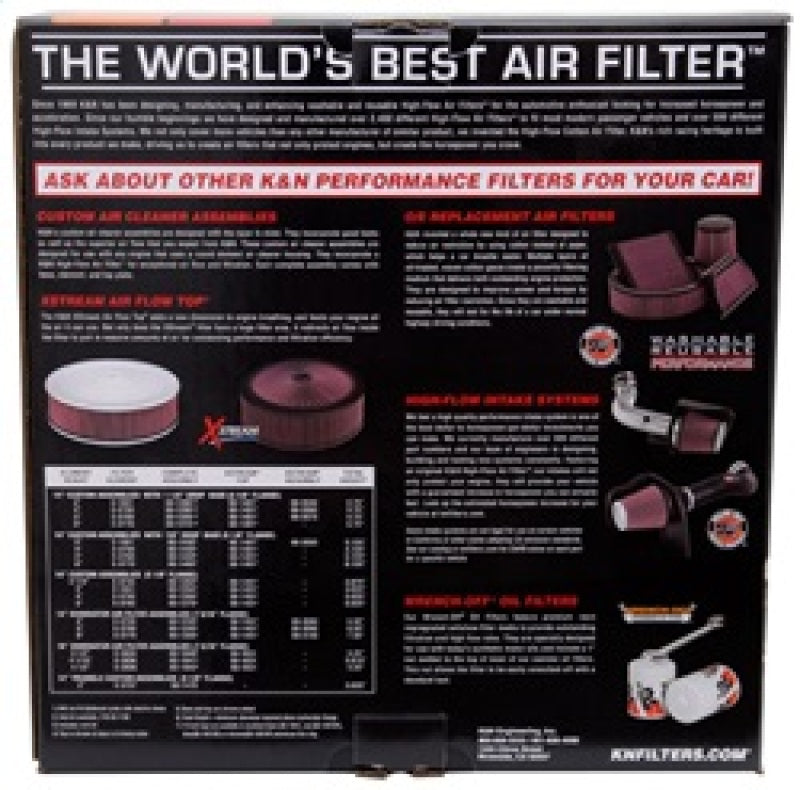 K&N X-Stream Red Air Filter Assembly - 12in OD, 5.125in Neck, 2.313in Height — Universal Fit
