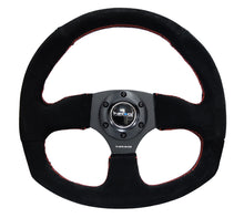 Cargar imagen en el visor de la galería, NRG Reinforced Steering Wheel (320mm Horizontal / 330mm Vertical) Suede w/Red Stitch