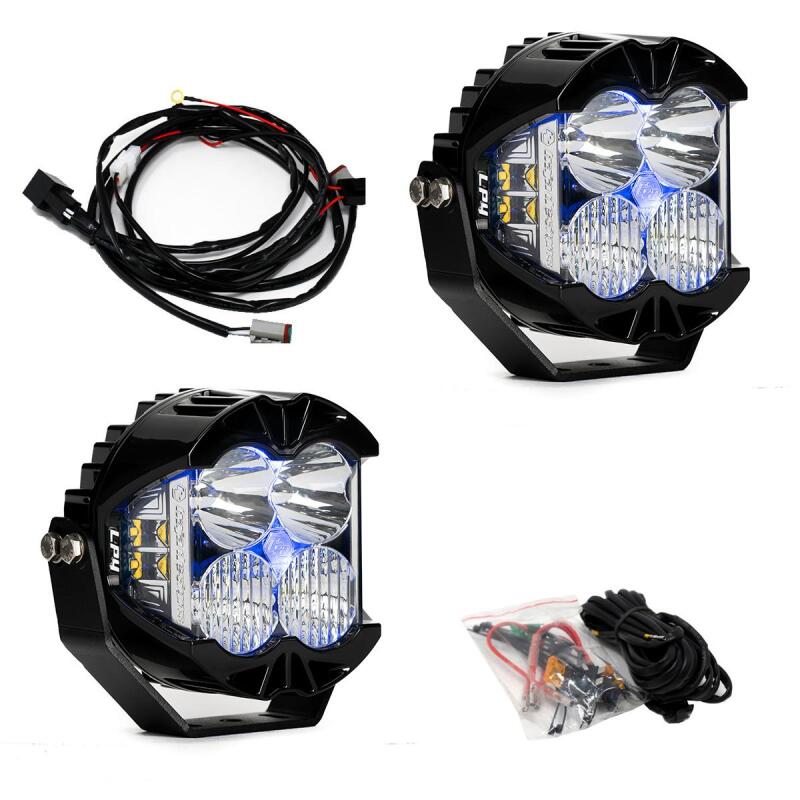 Baja Designs LP4 Pro Driving/Combo LED Lights — Blue Backlight Pair