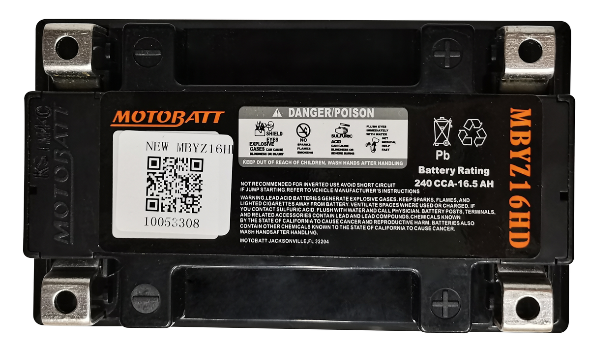 Motobatt Battery MBYZ16HD Sealed Factory Activated