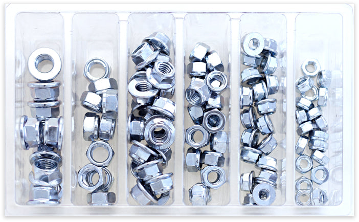 BOLT HEX Fuji-Lock NUT Assortment 100 Piece KIT (SV-FUJINUT)