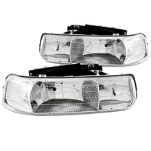 Cargar imagen en el visor de la galería, Faros delanteros de cristal cromados para Chevrolet Silverado 1500 ANZO 1999-2002